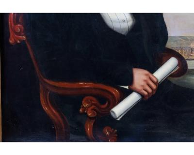 English School A Rare Portrait of John Scott Russell and The Great Eastern 