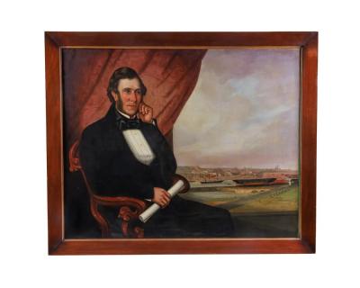 English School A Rare Portrait of John Scott Russell and The Great Eastern 