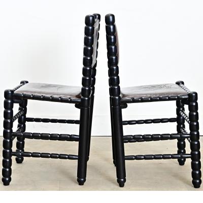 English Set of Eight Bobbin Turned Dining Chairs
