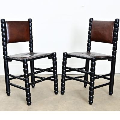 English Set of Eight Bobbin Turned Dining Chairs