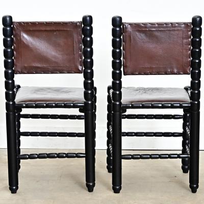 English Set of Eight Bobbin Turned Dining Chairs