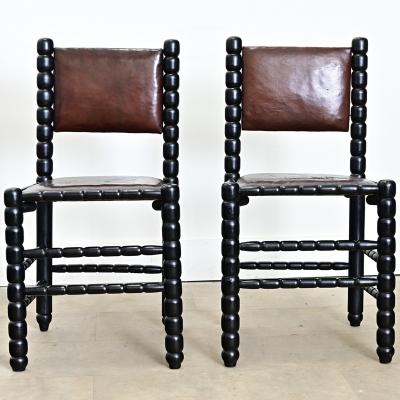 English Set of Eight Bobbin Turned Dining Chairs