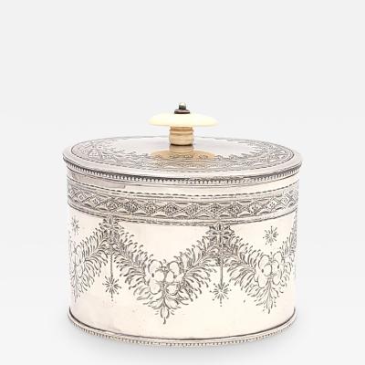 English Sheffield Plate Oval Tea Caddy 19th century