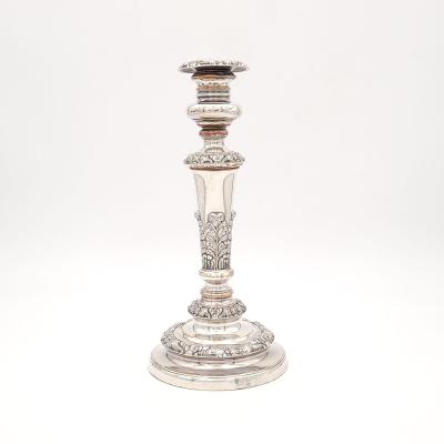 English Sheffield Plate Regency Period Candlestick circa 1820