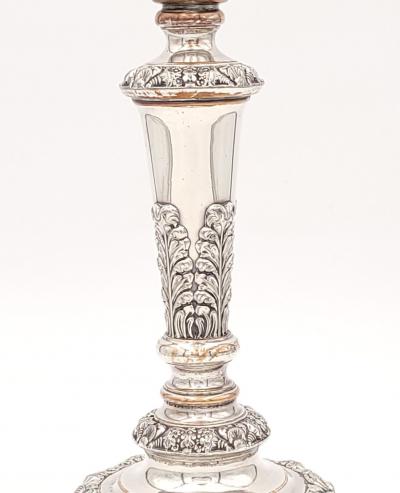 English Sheffield Plate Regency Period Candlestick circa 1820