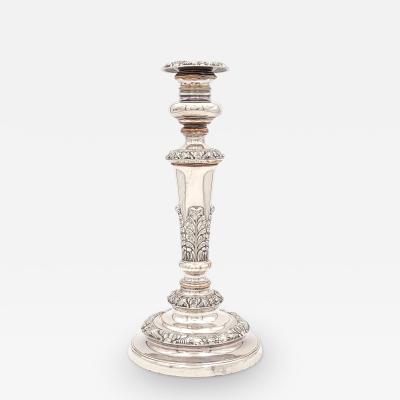 English Sheffield Plate Regency Period Candlestick circa 1820