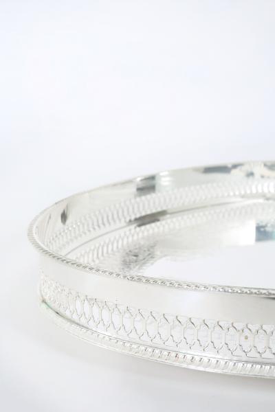 English Sheffield Plated Oval Barware Gallery Tray