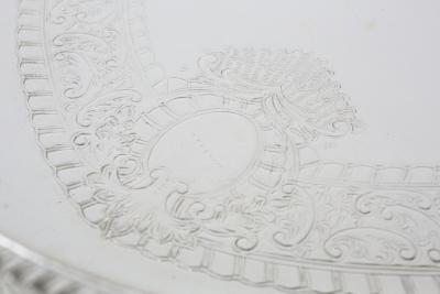 English Sheffield Plated Oval Barware Gallery Tray