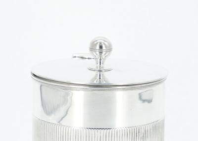 English Sheffield Silver Plate Covered Round Shape Tea Caddy