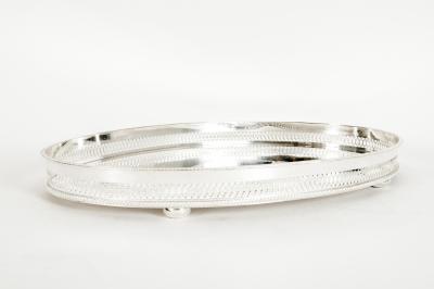 English Sheffield Silver Plated Oval Barware Tableware Tray
