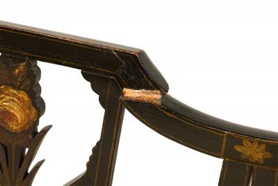 English Sheraton Black Lacquered Loveseat