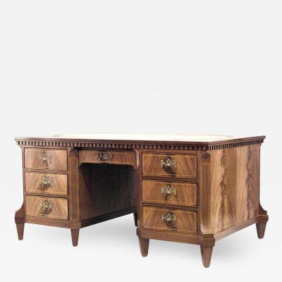 English Sheraton Mahogany Kneehole Partners Desk