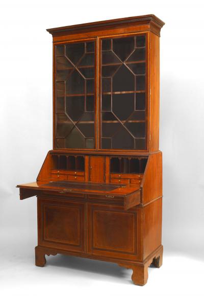 English Sheraton Mahogany Secretary
