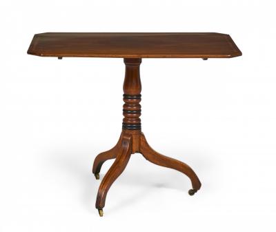 English Sheraton Mahogany Tilt Top Tea Table