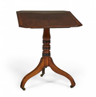 English Sheraton Mahogany Tilt Top Tea Table
