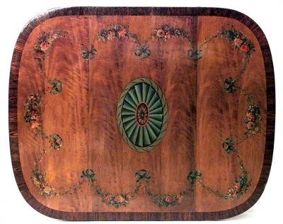 English Sheraton Polychromed Pembroke End Table