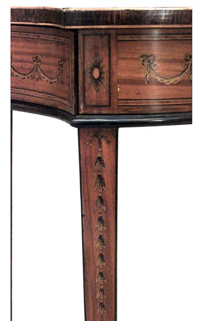 English Sheraton Satinwood Kidney End Table