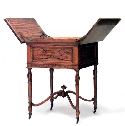 English Sheraton Satinwood Square Tray