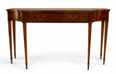 English Sheraton Yew Wood Console Table