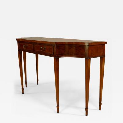 English Sheraton Yew Wood Console Table