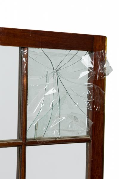 English Sheraton style Mahogany and Glass 3 Panel Screen