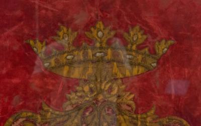 English Silk and Gold Embroidered Coat of Arms