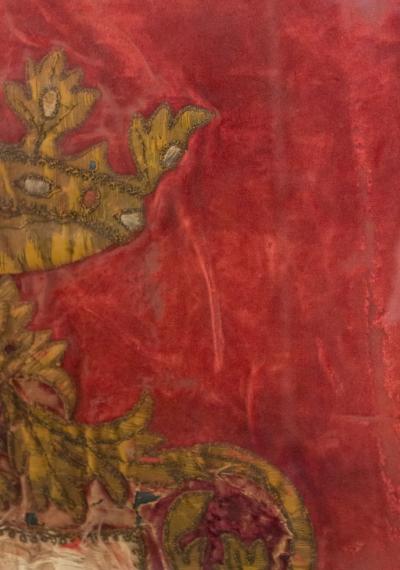 English Silk and Gold Embroidered Coat of Arms