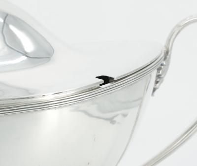 English Silver Plate Boat Shape Covered Tureen