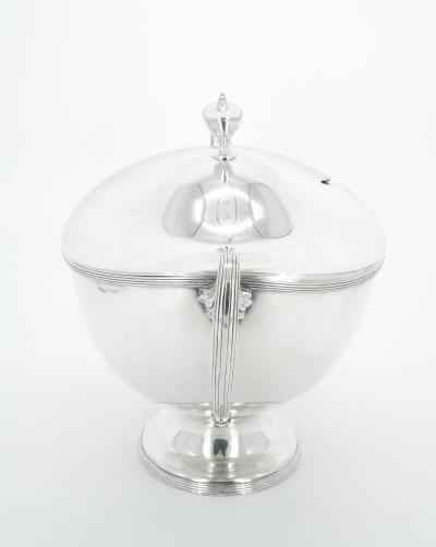 English Silver Plate Boat Shape Covered Tureen