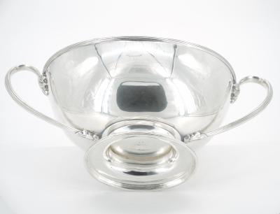 English Silver Plate Boat Shape Covered Tureen