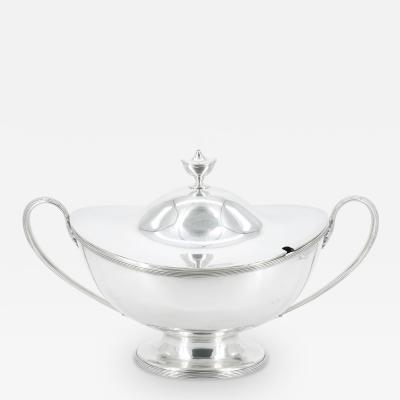 English Silver Plate Boat Shape Covered Tureen