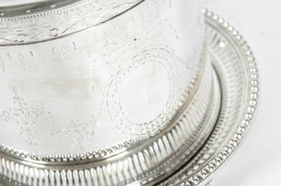 English Silver Plate Covered Biscuit Box Tea Caddy