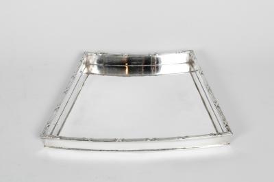 English Silver Plate Geometric Shape Barware Tray