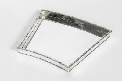 English Silver Plate Geometric Shape Barware Tray