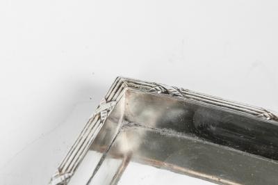 English Silver Plate Geometric Shape Barware Tray