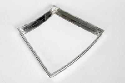 English Silver Plate Geometric Shape Barware Tray