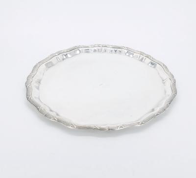 English Silver Plate Round Shape Barware Tableware Serving Tray