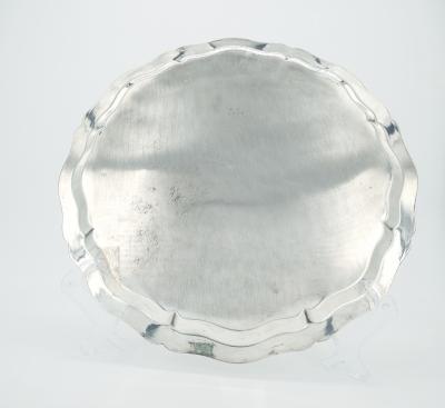 English Silver Plate Round Shape Barware Tableware Serving Tray