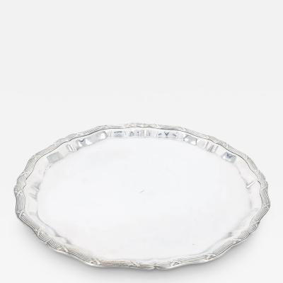 English Silver Plate Round Shape Barware Tableware Serving Tray
