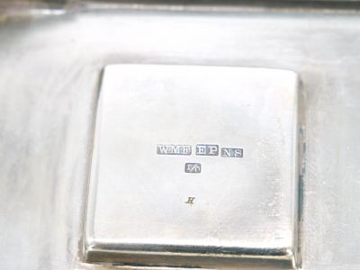English Silver Plated Gallery Top Footed Holding Base Cut Glass Inkwell