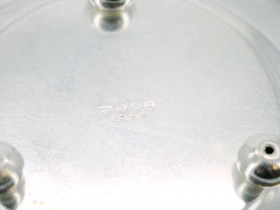 English Silver Plated Holding Base Purple Glass Insert Tableware Covered Jar
