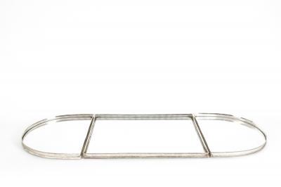 English Silver Plated Mirrored Three Piece Table Plateau Centerpiece