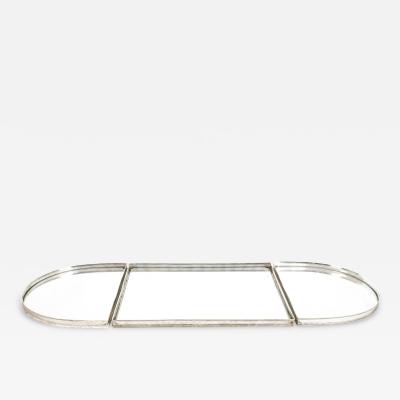 English Silver Plated Mirrored Three Piece Table Plateau Centerpiece