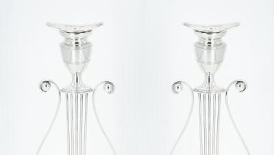 English Silver Plated Pair Tableware Candle Holder