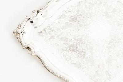 English Silver Plated Sheffield Barware Serving Tray