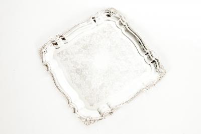 English Silver Plated Sheffield Barware Serving Tray