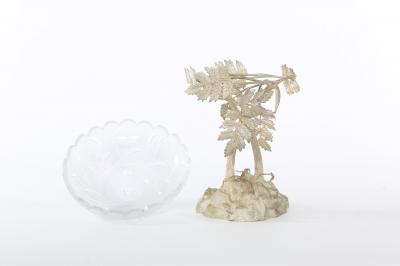 English Silver Plated Stand Crystal Bowl Piece