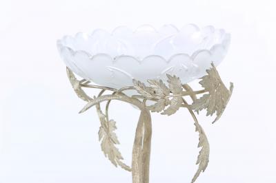 English Silver Plated Stand Crystal Bowl Piece