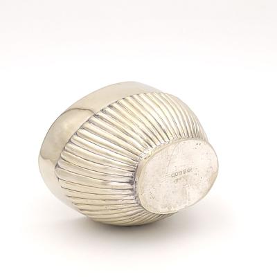 English Silver on Brass Oval Tea Caddy 19th century