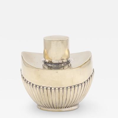 English Silver on Brass Oval Tea Caddy 19th century